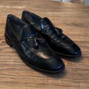 Nettleton Black Leather The Greensboro Tassel Loafers Shoes Slip On's 10